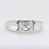 Men's Sterling Silver Semi Mount Ring Setting Round RD 6x6mm Unisex Ring Syzjewelry